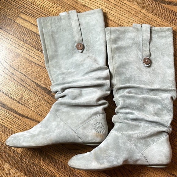 Ugg Grey Suede Slouch Boots - Picture 2 of 2